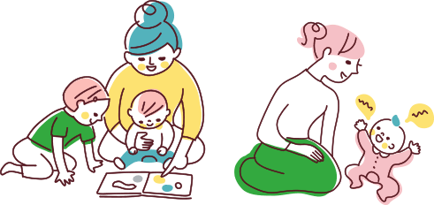 親子のイラスト